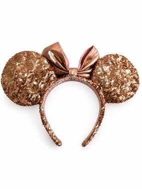 Disney Rose Gold Sequin Ears and bow  Headband. Worn once.